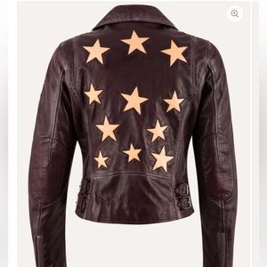 New with tags. Free people Mauritius scatter star leather jacket